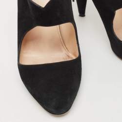 Pre Owned Prada Black Suede Mary Jane Pumps Size 36