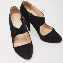 Pre Owned Prada Black Suede Mary Jane Pumps Size 36