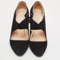 Pre Owned Prada Black Suede Mary Jane Pumps Size 36