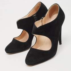 Pre Owned Prada Black Suede Mary Jane Pumps Size 36