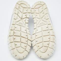 Pre Owned Prada Grey Nylon Double Wheel Lace Up Sneakers Size 41