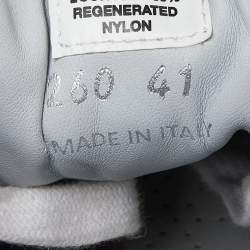 Pre Owned Prada Grey Nylon Double Wheel Lace Up Sneakers Size 41