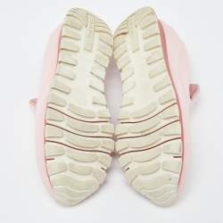 Prada Pink Neoprene Crystal Embellished Slip On Sneakers Size 39
