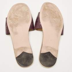 Prada Purple Crocodile Leather Flat Slide Size 39