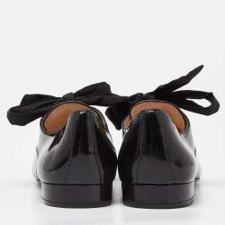 Pre Owned Prada Black Patent Leather Lace Up Derby Size 37