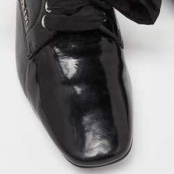 Prada Black Patent Leather Lace Up Derby Size 37