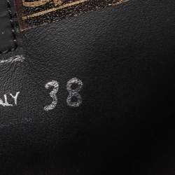 Prada Black Leather and  Nylon Monolith Boots Size 38