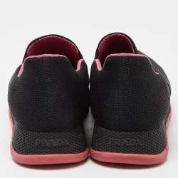 Pre Owned Prada Black Mesh Slip On Sneakers Size 39
