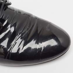 Prada Black Patent Leather Lace Up Derby Size 36.5