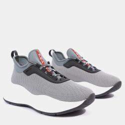 Pre Owned Prada Womens Neoprene Grey / White / Black EU 35 / UK 2