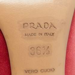 Prada Pink/Brown Satin and Croc Leather Cap Toe Pointed Toe Pumps Size 36.5