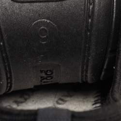 Pre Owned Prada Black Fabric Knit Fabric High Top Sneakers Size 39