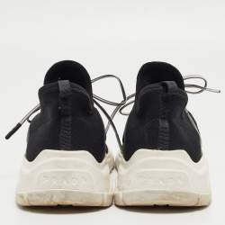 Pre Owned Prada Black Fabric Knit Fabric High Top Sneakers Size 39