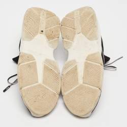 Pre Owned Prada Black Fabric Knit Fabric High Top Sneakers Size 39