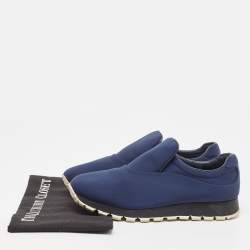 Prada Navy Blue Nylon Slip On Sneakers Size 38.5