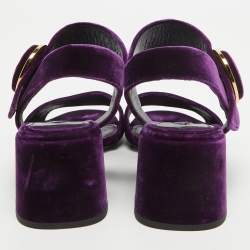 Prada Purple Velvet Ankle Strap Sandals Size 37.5
