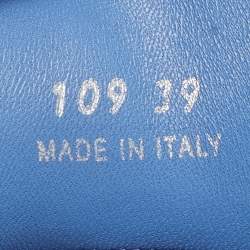 Prada Blue Leather Pantofole Padded Flat Mules Size 39