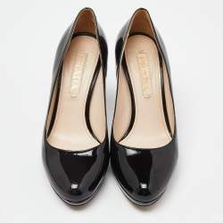 Pre Owned Prada Black Patent Leather Platform Pumps Size 36