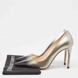 Prada Silver/Black Ombre Patent Leather Pointed Toe Pumps Size 39