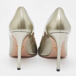 Prada Silver/Black Ombre Patent Leather Pointed Toe Pumps Size 39