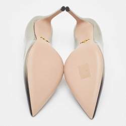 Prada Silver/Black Ombre Patent Leather Pointed Toe Pumps Size 39