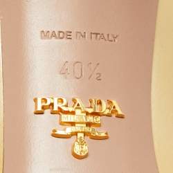 Prada Gold Patent Leather Peep Toe Pumps Size 40.5