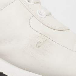 Pre Owned Prada White Leather Low Top Sneakers Size 36.5