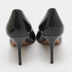Prada Black Patent Leather Round Toe Pumps Size 42