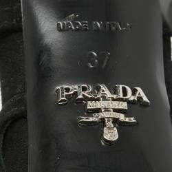 Prada Black Suede Strappy Sandals Size 37