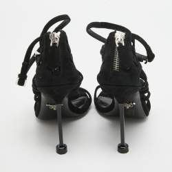 Prada Black Suede Strappy Sandals Size 37