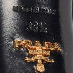 Prada Black Suede Peep Toe Ankle Booties Size 38.5
