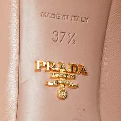 Pre Owned Prada Beige Leather Pointed Toe Pumps Size 37.5