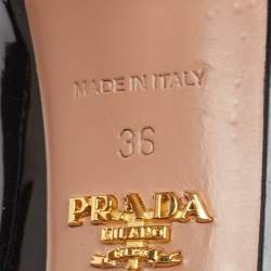 Pre Owned Prada Black Patent Leather Bow Pointed Toe Pumps Size 36