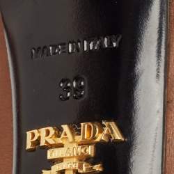 Prada Brown Leather Zip Detail Pumps Size 39