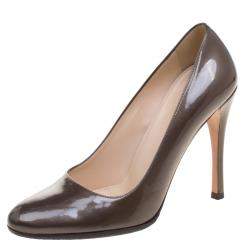 Prada Brown Patent Leather Pumps Size 36.5