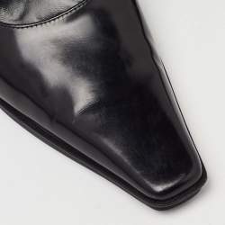 Prada Black Leather Slide Mules Size 38