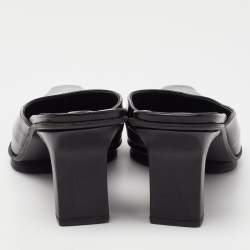 Prada Black Leather Slide Mules Size 38