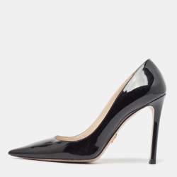 Pre Owned Prada Black Patent Leather Pointed Toe Pumps Size 36