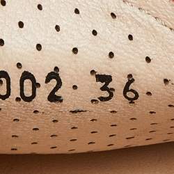 Pre Owned Prada Orange Perforated Leather Penny Loafers Size 36