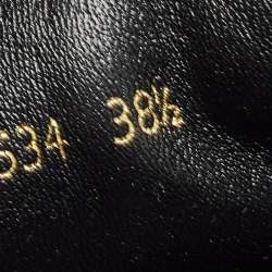 Pre Owned Prada Black Leather Lace Up Sneakers Size 38.5