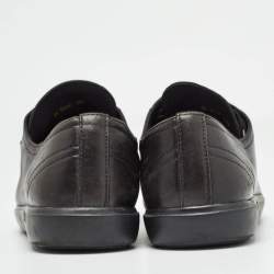 Pre Owned Prada Black Leather Lace Up Sneakers Size 38.5