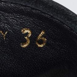 Prada Black Brogue Patent Leather Wave Wingtip Platform Derby Sneakers Size 36
