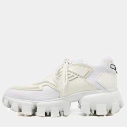 Prada White Mesh And Rubber Cloudbust Thunder Low Top Sneakers Size 36.5
