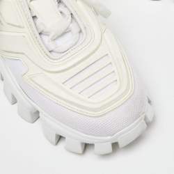 Prada White Mesh And Rubber Cloudbust Thunder Low Top Sneakers Size 36.5