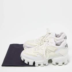 Prada White Mesh And Rubber Cloudbust Thunder Low Top Sneakers Size 36.5