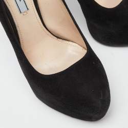 Prada Black Suede Platform Pumps Size 39