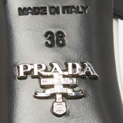 Pre Owned Prada White/Black Leather Slingback Pumps Size 38