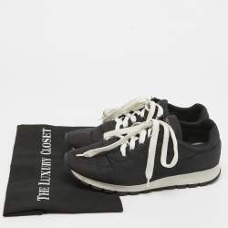 Pre Owned Prada Black Nylon Prax 01 Lace Up Sneakers Size 38.5