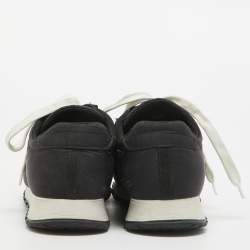 Pre Owned Prada Black Nylon Prax 01 Lace Up Sneakers Size 38.5