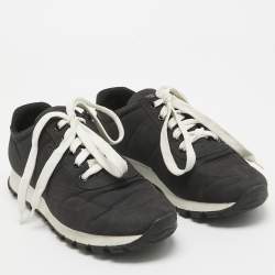 Pre Owned Prada Black Nylon Prax 01 Lace Up Sneakers Size 38.5